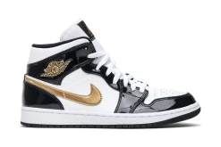 Air Jordan 1 Mid Patent 'Black Gold' Replica