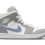 Wmns Air Jordan 1 Mid 'Wolf Grey Aluminum' Replica