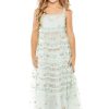 Kids' Floral Embroidered Ruffle Party Dress