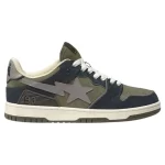 A Bathing Ape Bape SK8 Sta Army Green Dark Blue