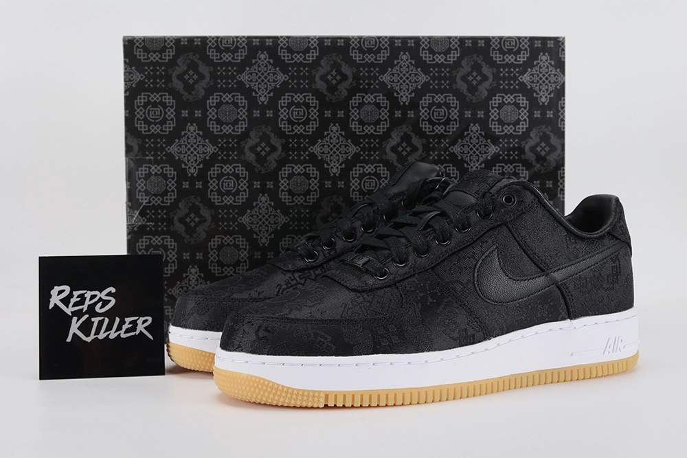 fragment-design-x-clot-x-air-force 1-'black silk' replica