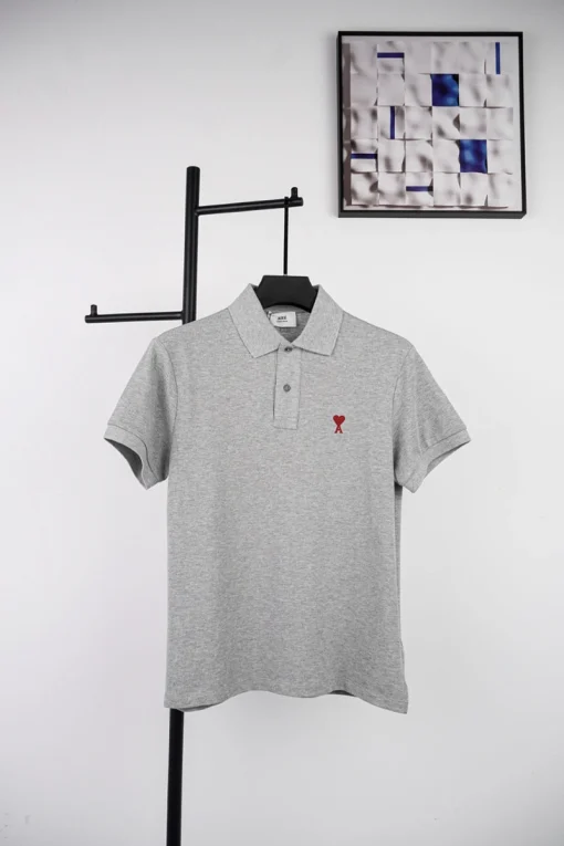 AMI Heart Logo-Embroidered Polo