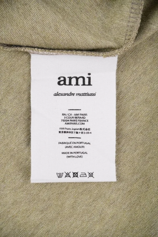 AMI Heart Logo-Embroidered T-shirt