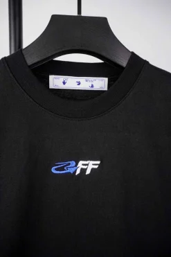 Off-White Blue Arrow Letter Embroidery T-Shirt