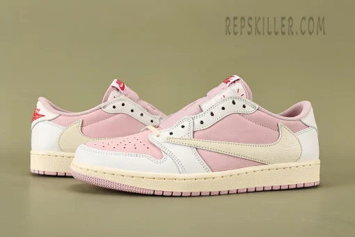 Travis Scott Air Jordan 1 Low “White Pink” Reps