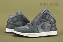 Jordan 1 Mid Distressed Smoke Grey Reps