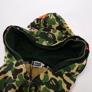 BAPE Camo Shark Full Zip Hoodie Green