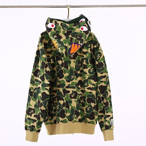 BAPE Camo Shark Full Zip Hoodie Green