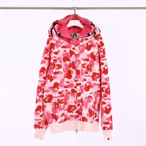 BAPE Camo Shark Full Zip Hoodie Pink10