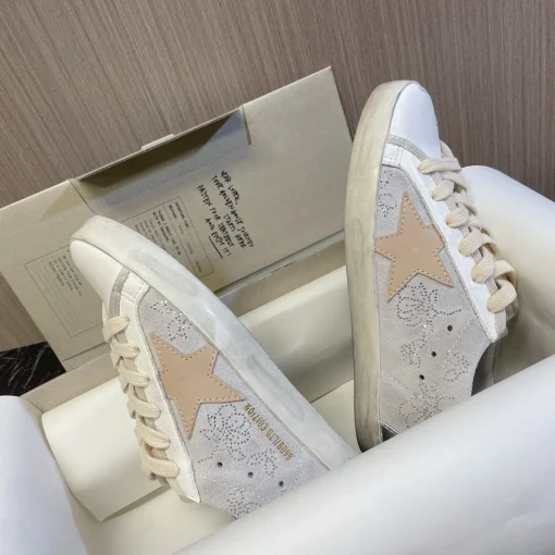 GG Super-Star leather White & Silver Heel Sneakers Reps Killer