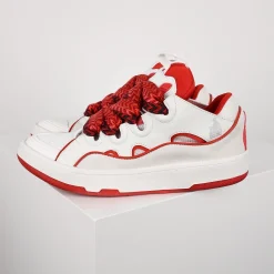 Lanvin Curb Sneakers White & Red